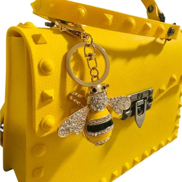 Gold and Yellow Bee Keychain - Picture 3 of 5